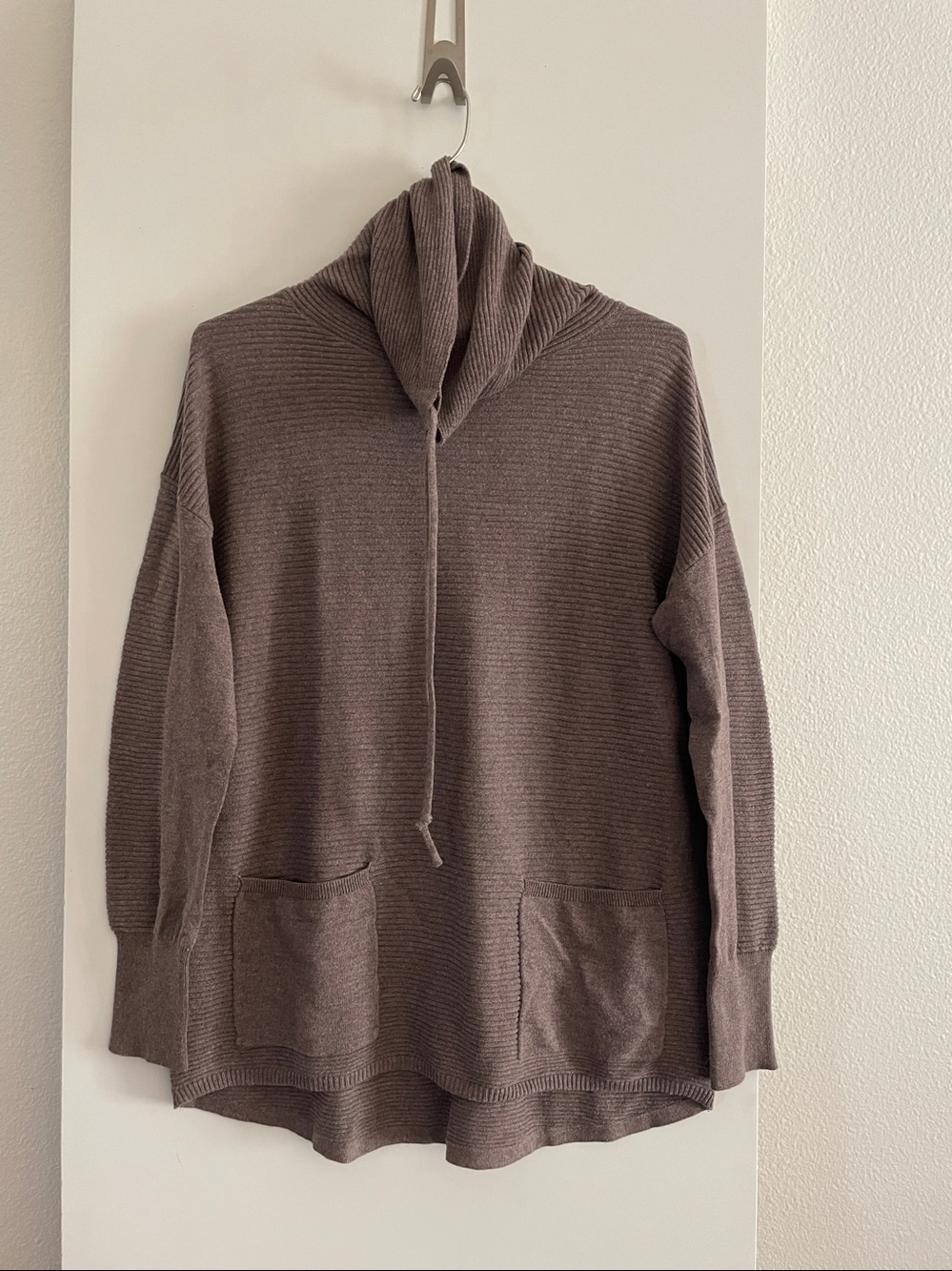 Dakini Cotton Blend Ribbed Turtleneck Sweater Sweatshirt Mocha NWT